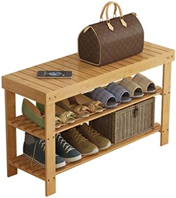 ספסל נעליים במבוק של KMMK 3 שכבות | מארגן אחסון מתלים נעליים | ארון נעליים מעץ מלא אידיאלי לסלון אמבטיה מסדרון ומסדרון